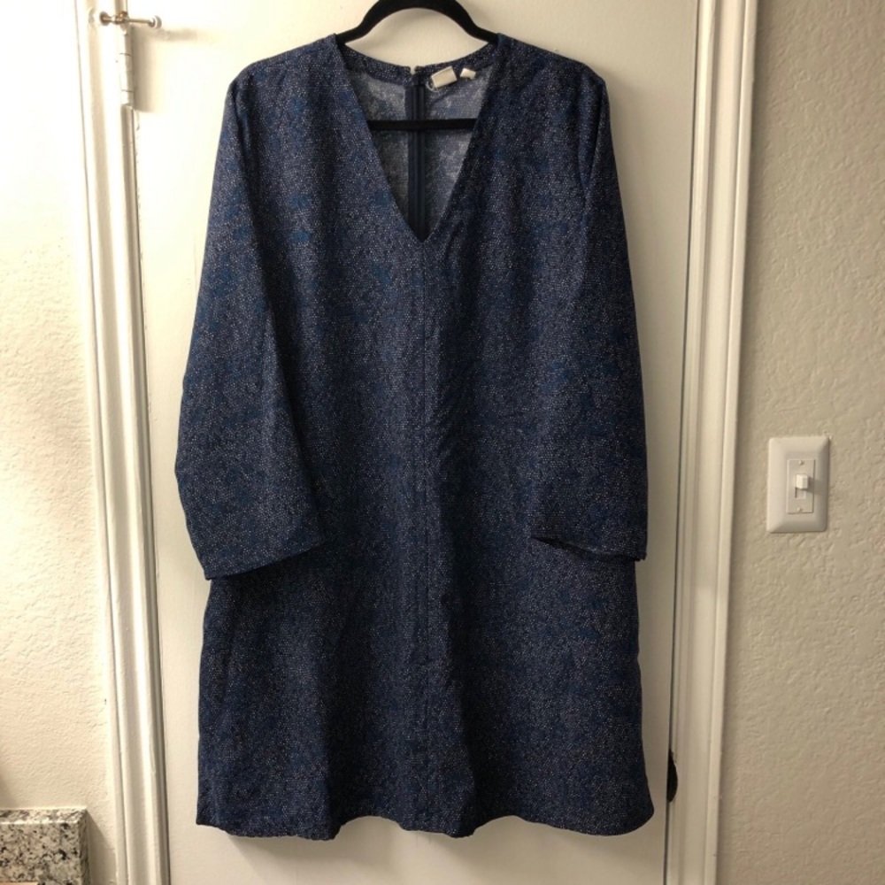 GAP long sleeve blue dress with pockets XL
